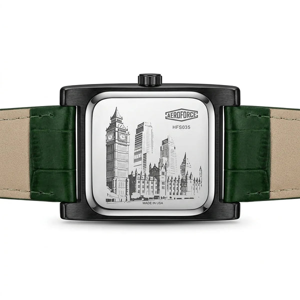 HeroForce 5035P Jump-Hour - engraved case back, symmetrical strap, studio luxury