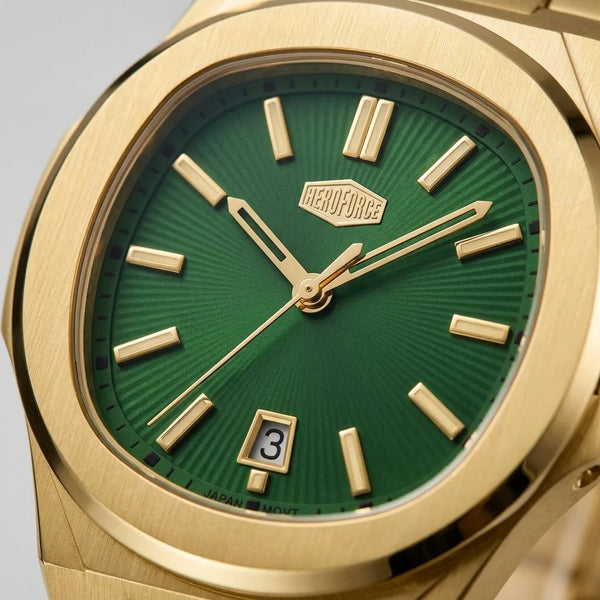 HeroForce 5046 Luxury Ana - Green Sunray Dial, Analog Watch, Quiet Luxury