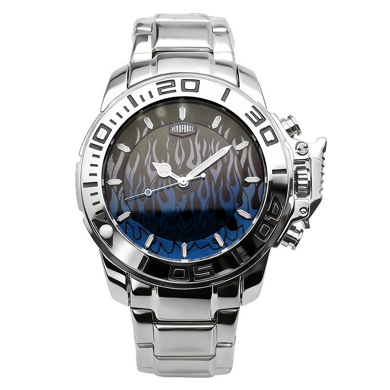 HeroForce 2370D - Flame Dial Men’s Watch – Sport Luxury Steel Timepiece