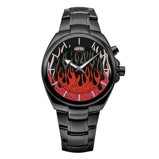 HeroForce 2020 - Red Flame Dial Unisex Watch – Black Steel Quartz