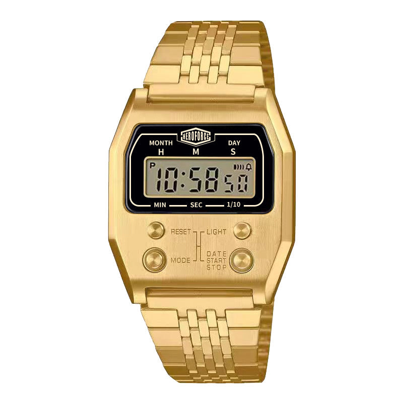 HeroForce 5022 - Retro Digital – Vintage Stainless Steel Watch