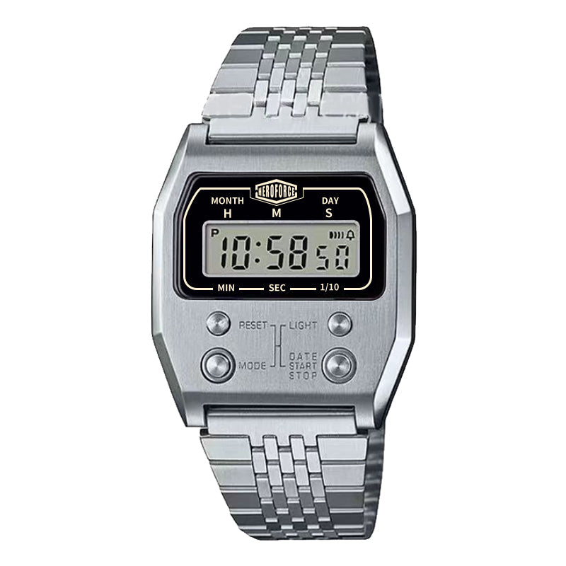 HeroForce 5022 - Retro Digital – Vintage Stainless Steel Watch