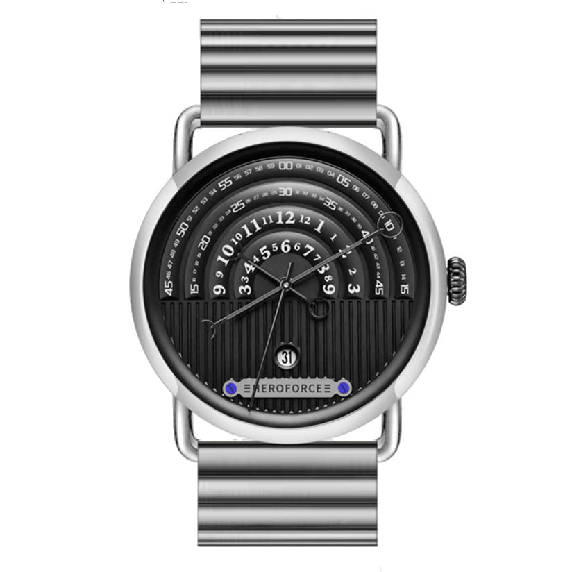 HeroForce 5005B – Men’s Minimal Dial Watch - Stainless Steel Strap