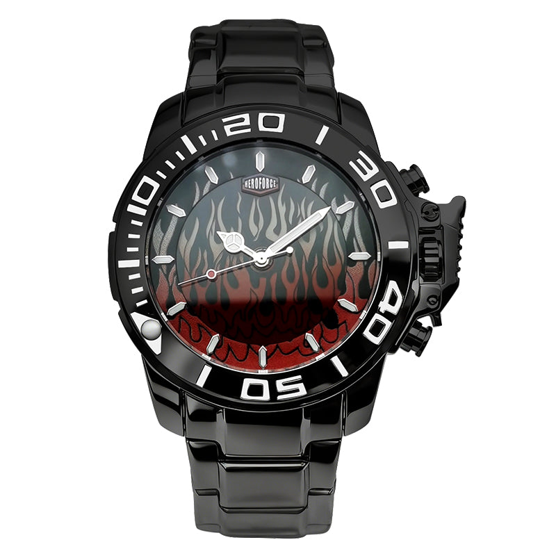 HeroForce 2370D - Flame Dial Men’s Watch – Sport Luxury Steel Timepiece