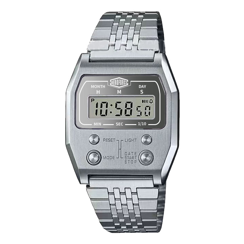 HeroForce 5022 - Retro Digital – Vintage Stainless Steel Watch
