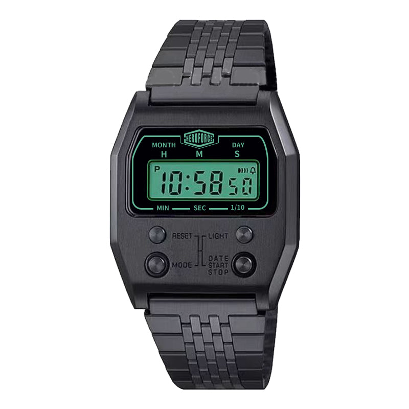 HeroForce 5022 - Retro Digital – Vintage Stainless Steel Watch