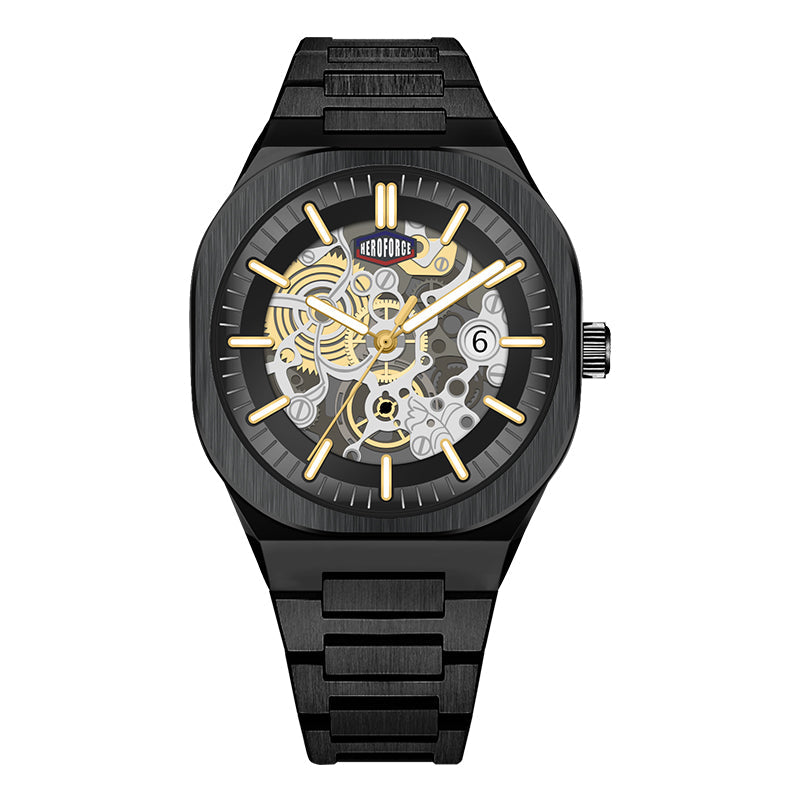 HeroForce 5042A - Skeleton Elite – Luxury Mechanical Style Watch with Octagonal Bezel