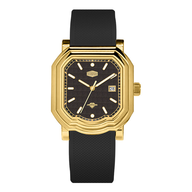 HeroForce 5051P – Men’s Square Business Watch with Multi-Faceted Bezel and Date