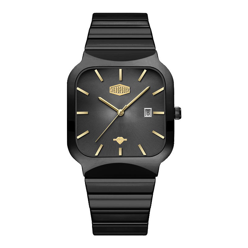 HeroForce 5055GL - Luxury Square Analog Watch with Sapphire Glass & Date Display