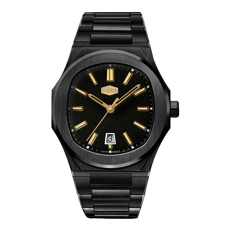 HeroForce 5046 – Luxury Analog Watch with Sunray Dial & Tapered Link Bracelet