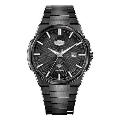 black watch, black textured dial