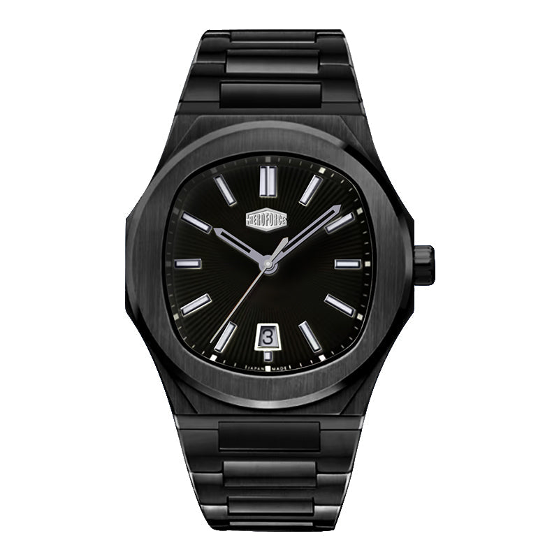 HeroForce 5046 – Luxury Analog Watch with Sunray Dial & Tapered Link Bracelet