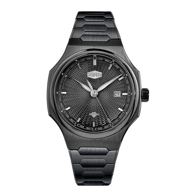 HeroForce 5006 - Sunburst Ripple – Luxury Watch with Radial Textured Dial