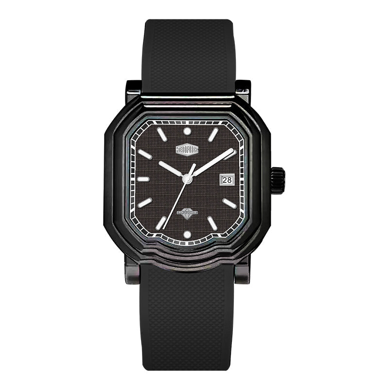 HeroForce 5051P – Men’s Square Business Watch with Multi-Faceted Bezel and Date