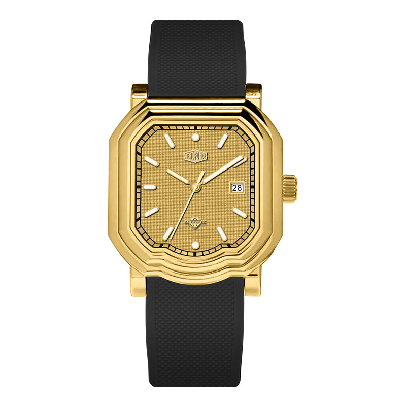 HeroForce 5051P – Men’s Square Business Watch with Multi-Faceted Bezel and Date