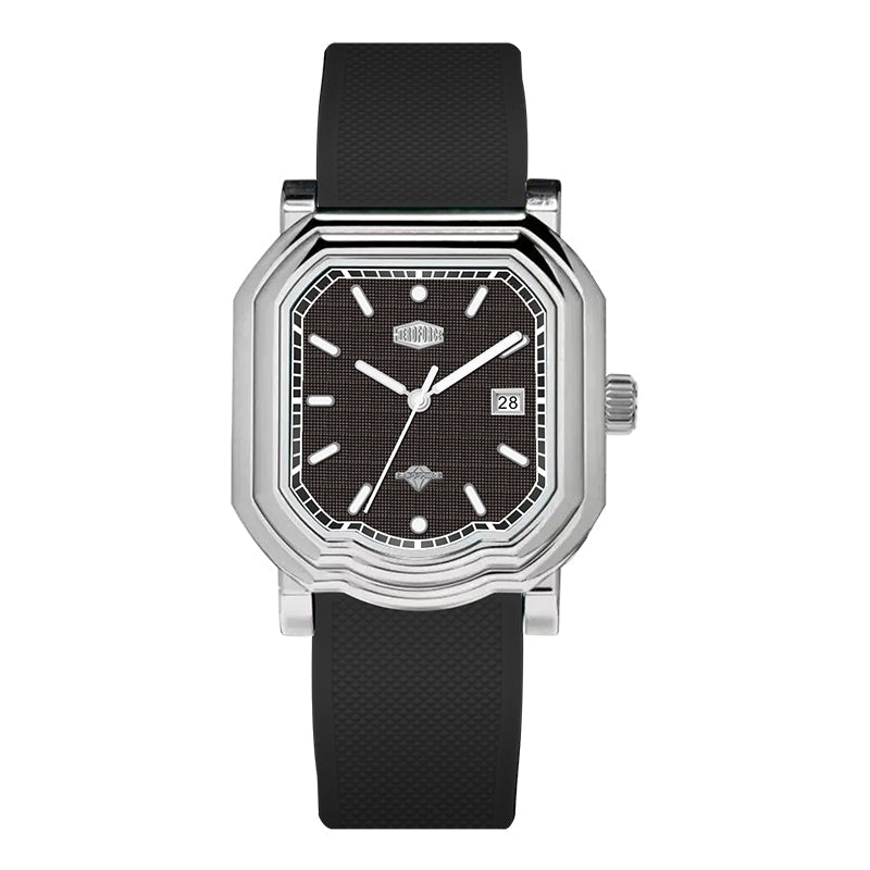 HeroForce 5051P – Men’s Square Business Watch with Multi-Faceted Bezel and Date