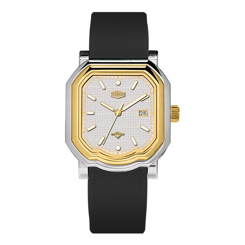 HeroForce 5051P – Men’s Square Business Watch with Multi-Faceted Bezel and Date