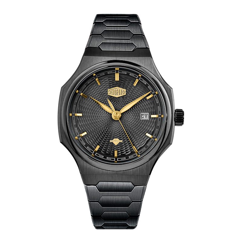 HeroForce 5006 - Sunburst Ripple – Luxury Watch with Radial Textured Dial