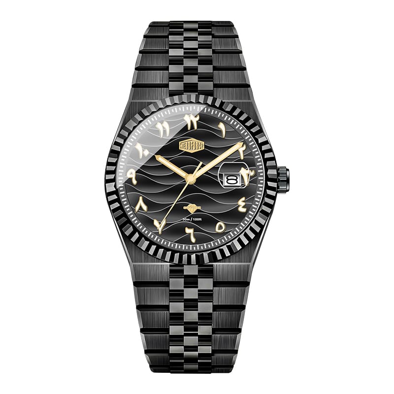 HeroForce 5036B - Ocean Wave – Arabic Dial Watch with Fluted Bezel