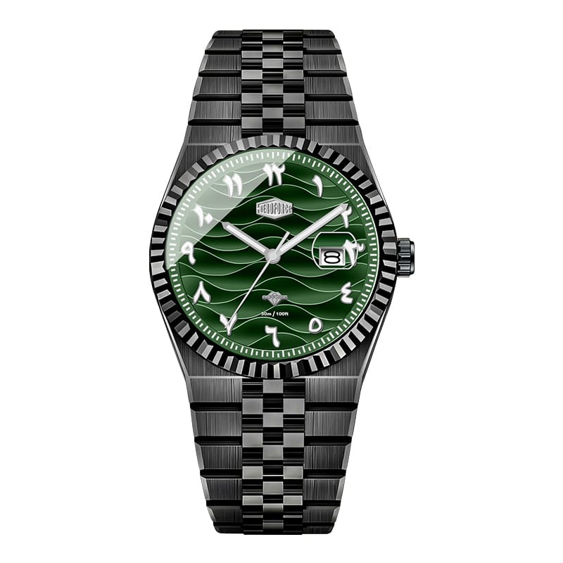 HeroForce 5036B - Ocean Wave – Arabic Dial Watch with Fluted Bezel