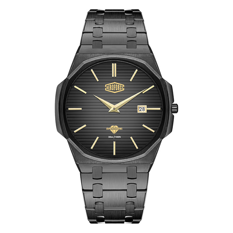 HeroForce 5040B – Men’s Octagonal Bezel Watch with Textured Dial