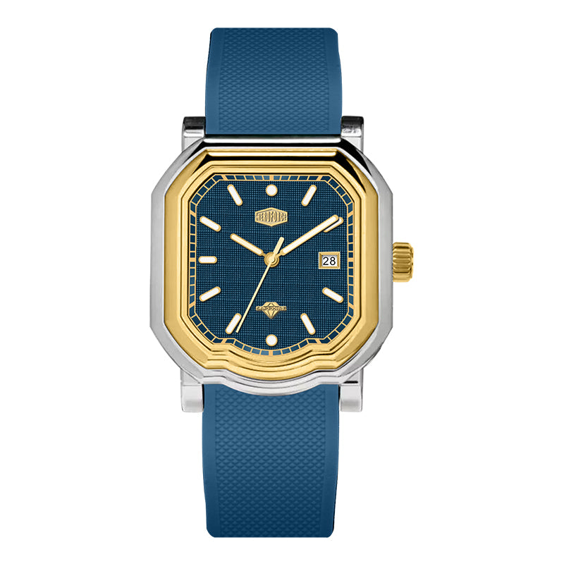 HeroForce 5051P – Men’s Square Business Watch with Multi-Faceted Bezel and Date