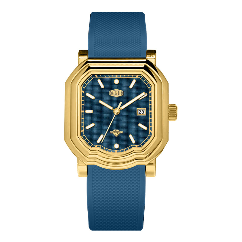 HeroForce 5051P – Men’s Square Business Watch with Multi-Faceted Bezel and Date