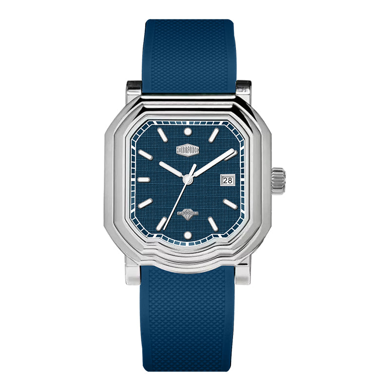 HeroForce 5051P – Men’s Square Business Watch with Multi-Faceted Bezel and Date