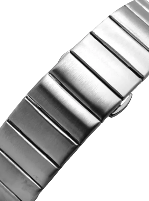 close up, steel bracelet, brushed finish