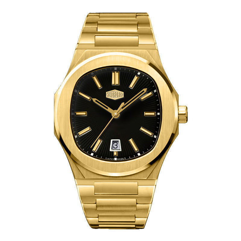 HeroForce 5046 – Luxury Analog Watch with Sunray Dial & Tapered Link Bracelet