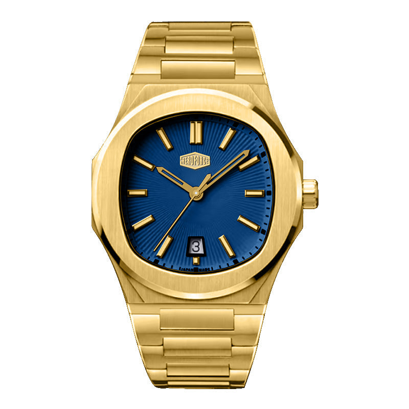 HeroForce 5046 – Luxury Analog Watch with Sunray Dial & Tapered Link Bracelet
