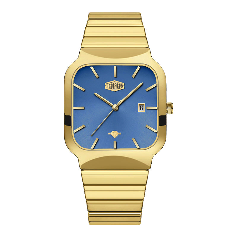 HeroForce 5055GL - Luxury Square Analog Watch with Sapphire Glass & Date Display