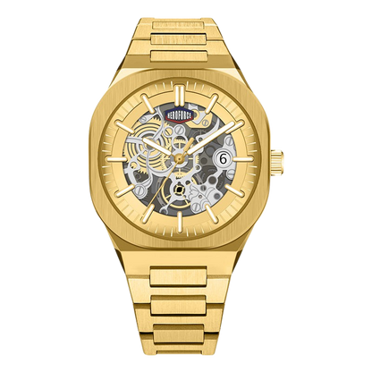 gold skeleton dial