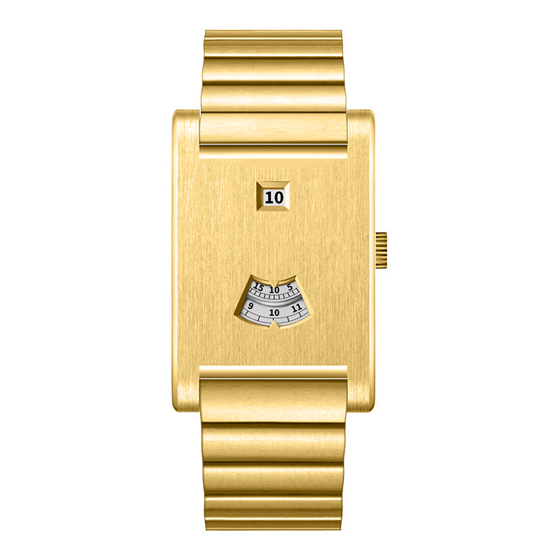 HeroForce 5035S – Jump-Hour Rectangle Watch with Integrated Cylindrical Bracelet