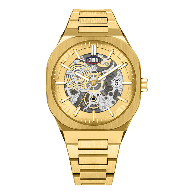 HeroForce 5042A - Skeleton Elite – Luxury Mechanical Style Watch with Octagonal Bezel