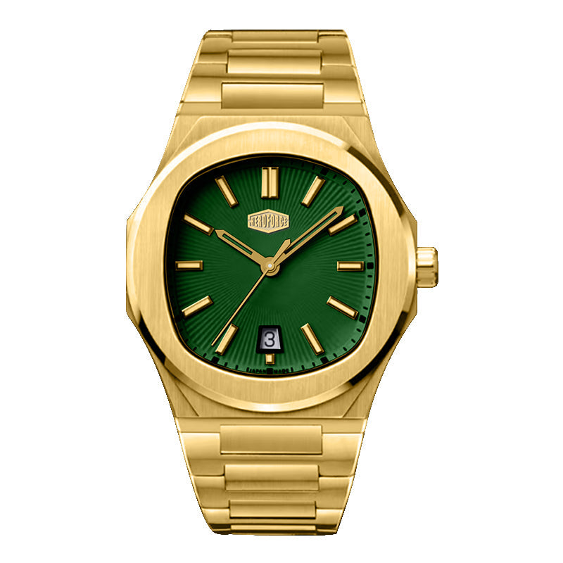 HeroForce 5046 – Luxury Analog Watch with Sunray Dial & Tapered Link Bracelet