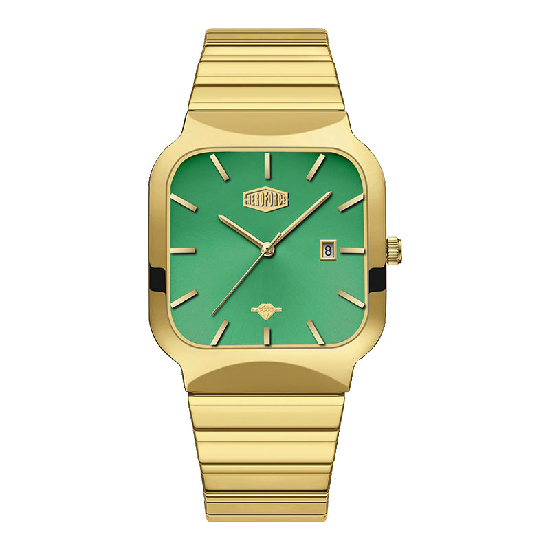 HeroForce 5055GL - Luxury Square Analog Watch with Sapphire Glass & Date Display