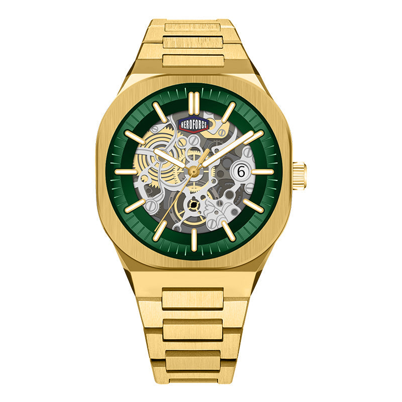 HeroForce 5042A - Skeleton Elite – Luxury Mechanical Style Watch with Octagonal Bezel