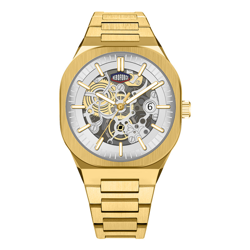 HeroForce 5042A - Skeleton Elite – Luxury Mechanical Style Watch with Octagonal Bezel