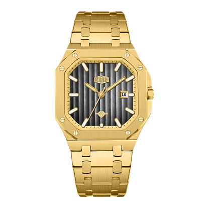 HeroForce 5025B Ribbed Dial Watch - Sapphire Glass, Two-Tone
