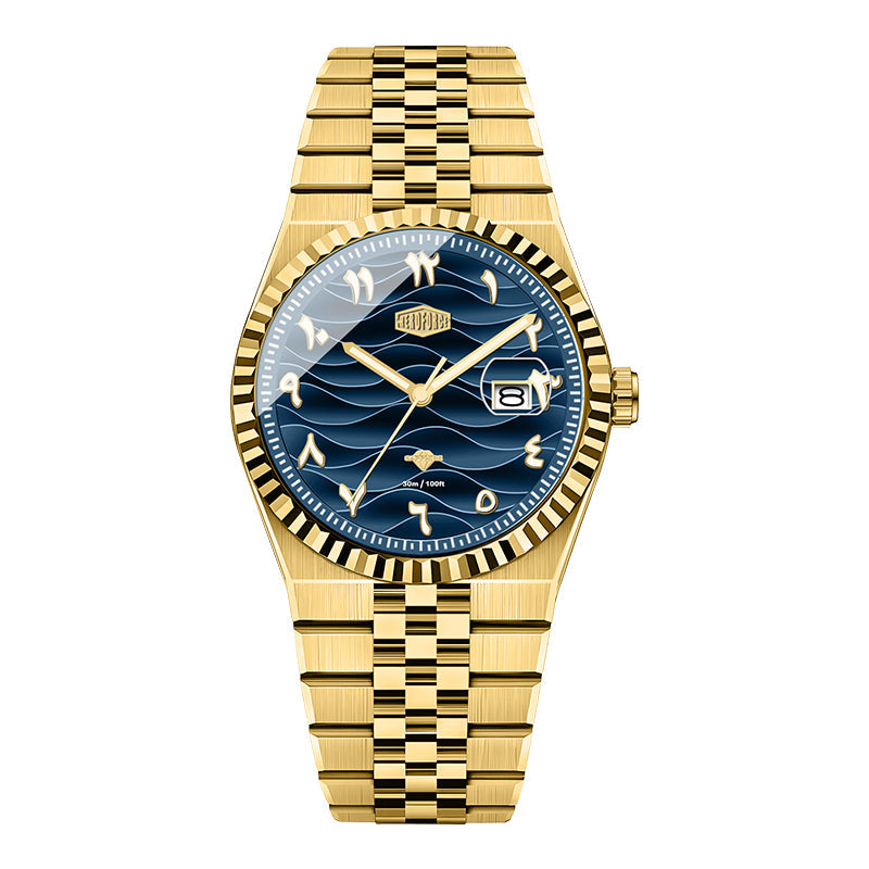 HeroForce 5036B - Ocean Wave – Arabic Dial Watch with Fluted Bezel