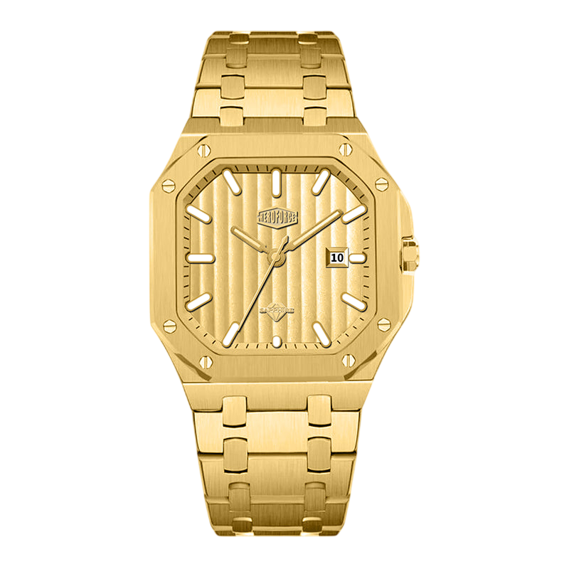 HeroForce 5025B Ribbed Dial Watch - Sapphire Glass, Two-Tone
