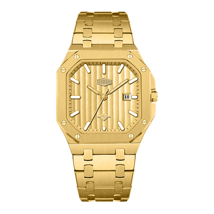 HeroForce 5025B Ribbed Dial Watch - Sapphire Glass, Two-Tone