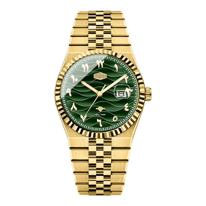 HeroForce 5036B - Ocean Wave – Arabic Dial Watch with Fluted Bezel