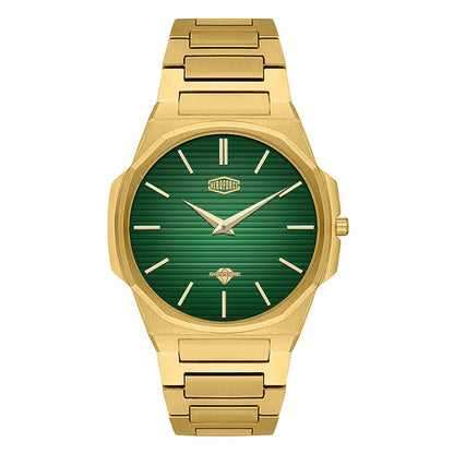 gold green dial watch