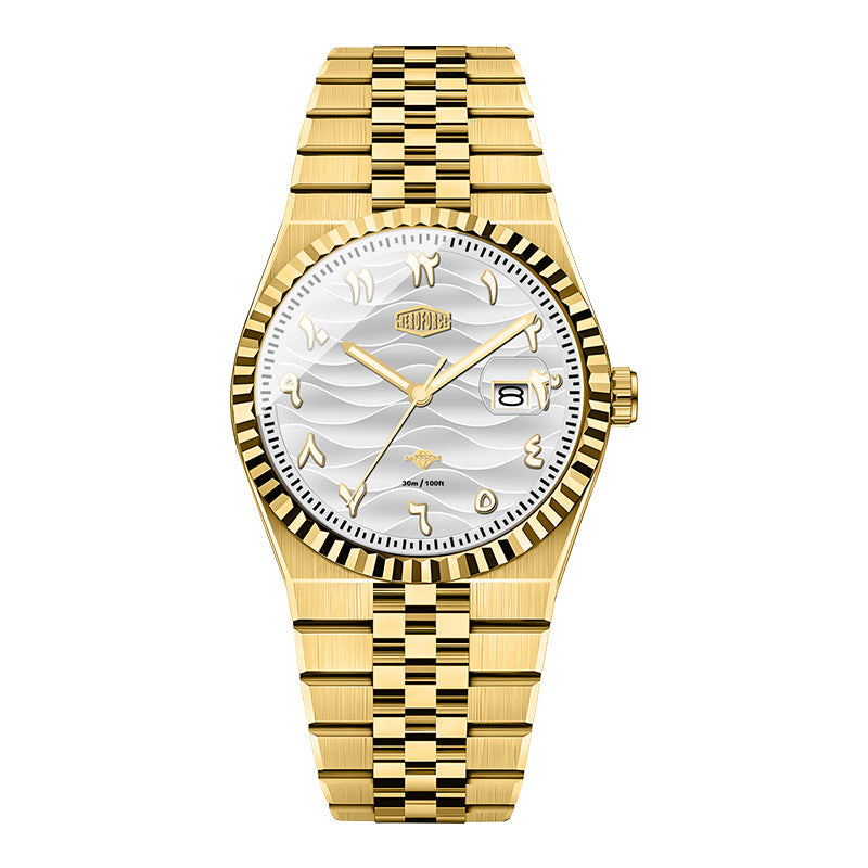 HeroForce 5036B - Ocean Wave – Arabic Dial Watch with Fluted Bezel
