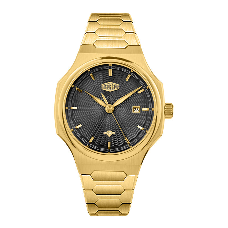 HeroForce 5006 - Sunburst Ripple – Luxury Watch with Radial Textured Dial
