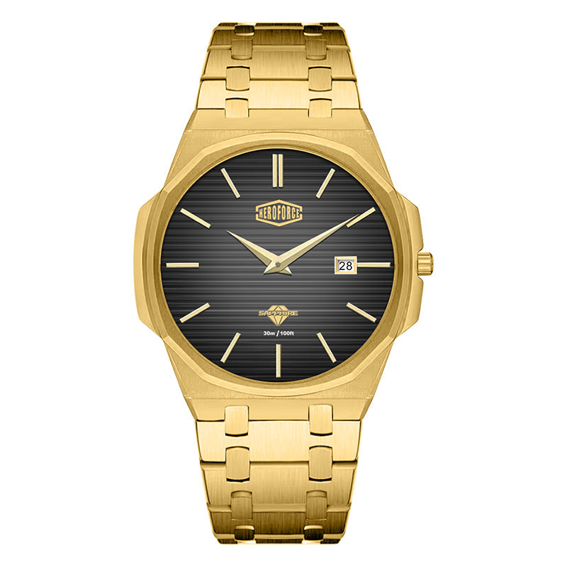 HeroForce 5040B – Men’s Octagonal Bezel Watch with Textured Dial