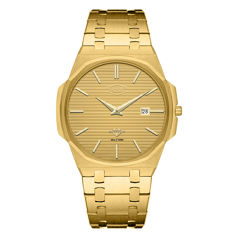 HeroForce 5040B – Men’s Octagonal Bezel Watch with Textured Dial
