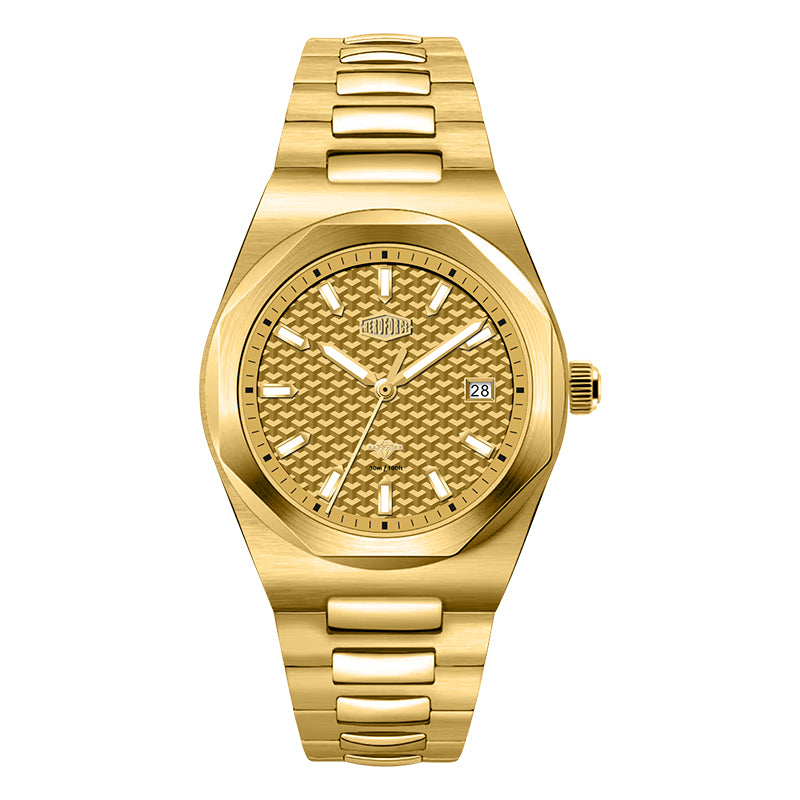 HeroForce 5041 – Luxury Analog Watch with 3D Mosaic Dial & Sapphire Glass